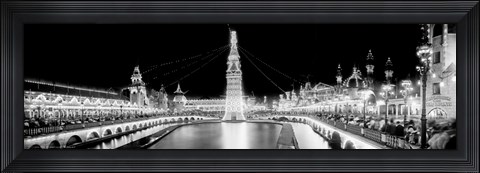Framed Luna Park at Night, Coney Island Print