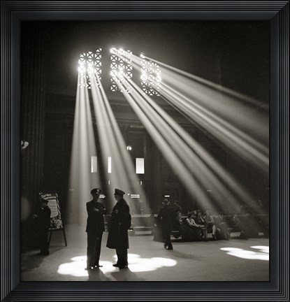 Framed Police in Waiting Room of the Union Station, Chicago Print