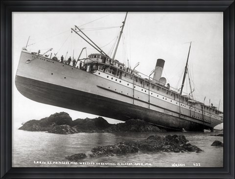 Framed S.S. Princess May Wrecked Print