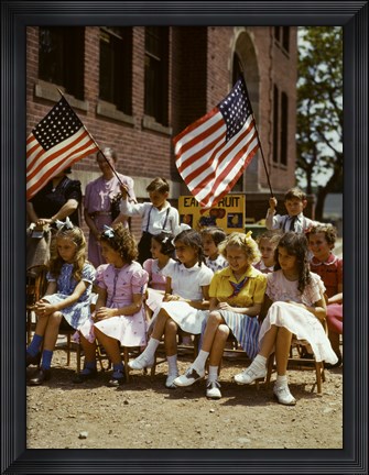Framed School Children, 1/2 Polish 1/2 Italian Print