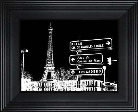 Framed Photograph of street signs in Paris - Black Print