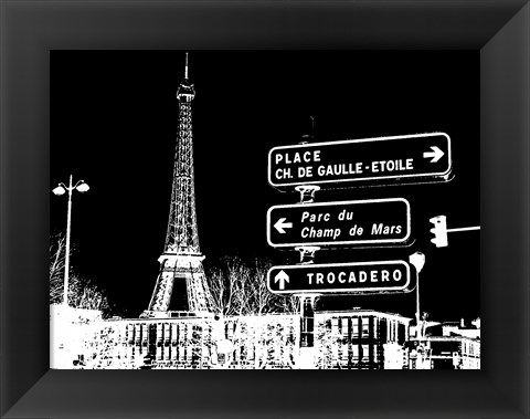 Framed Photograph of street signs in Paris - Black Print