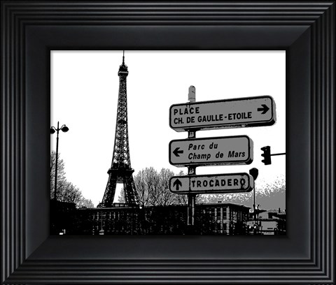 Framed Photograph of street signs in Paris Print