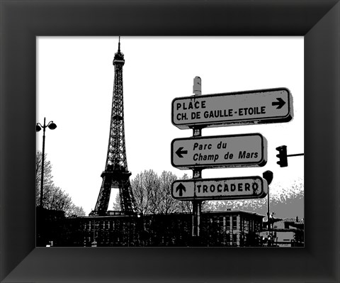 Framed Photograph of street signs in Paris Print