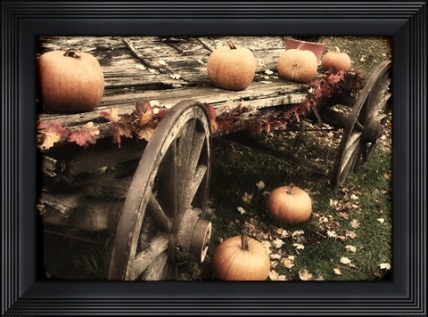 Framed Pumpkin Wagon Print