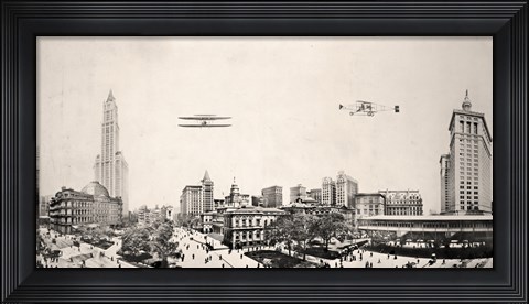 Framed City Hall Park NYC 1913 Print