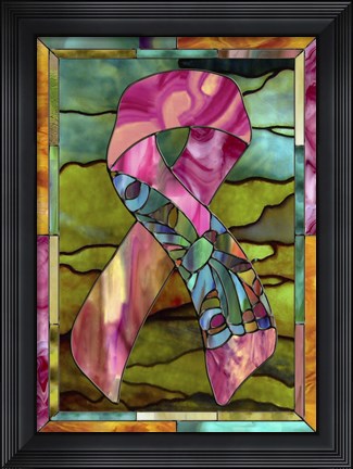 Framed Breast Cancer Ribbon Print