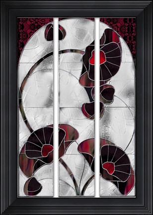 Framed Art Nouveau Poppies Print