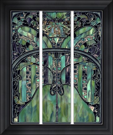 Framed Turquoise Window Jewels Print