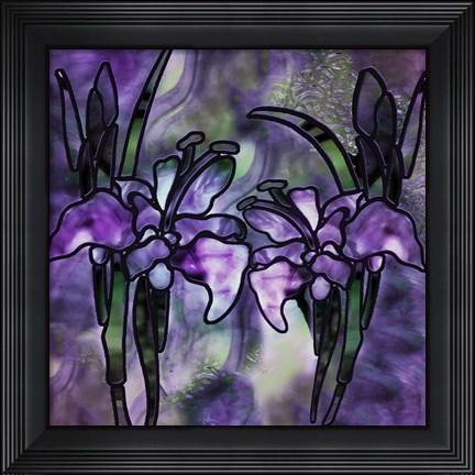 Framed Stained Glass Orchids Print