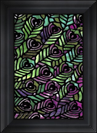 Framed Peacock Pattern Print