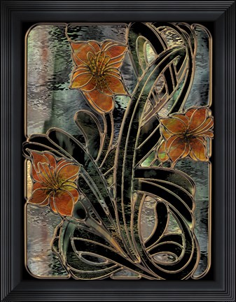 Framed Art Nouveau Parabolas Print