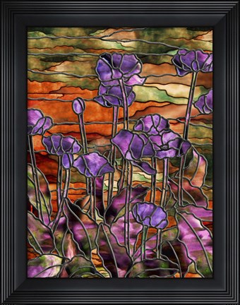 Framed Stained Glass Poppies Print