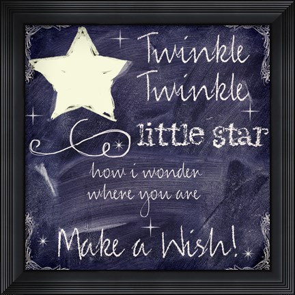 Framed Chalkboard Nursery Rhymes I Print
