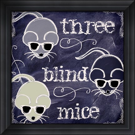 Framed Chalkboard Nursery Rhymes II Print