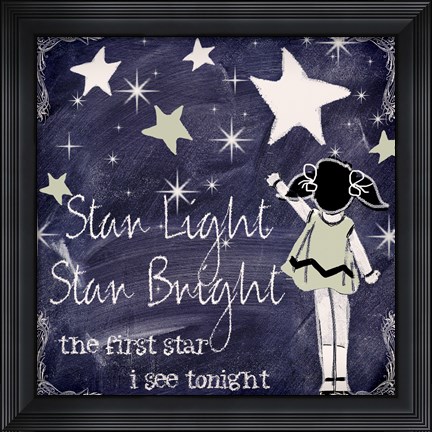 Framed Chalkboard Nursery Rhymes III Print