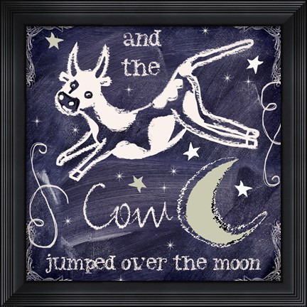 Framed Chalkboard Nursery Rhymes IV Print