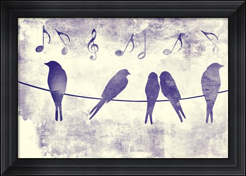 Framed Blue Songbirds Print