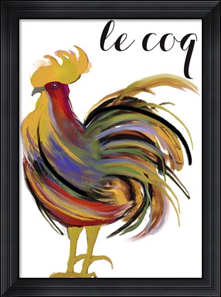 Framed Art Nouveau Rooster I Print