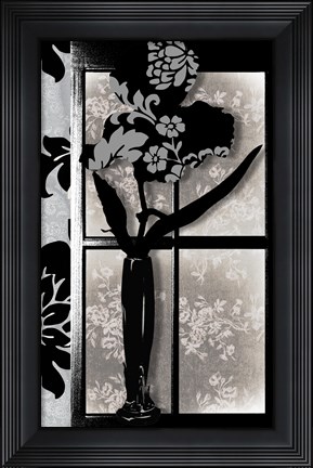 Framed Asian Iris in Window Print