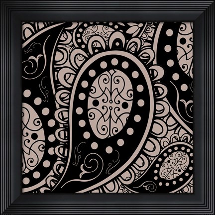 Framed Paisley Party Beige Print