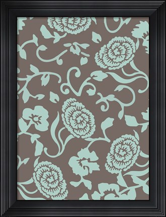 Framed Margot Aqua Print