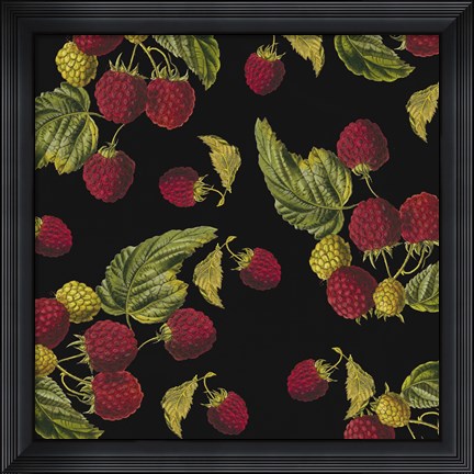 Framed Nature's Bounty -  Raspberries Print
