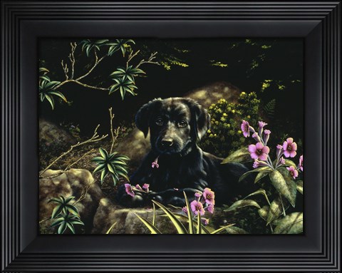 Framed In Amongst the Flowers Print