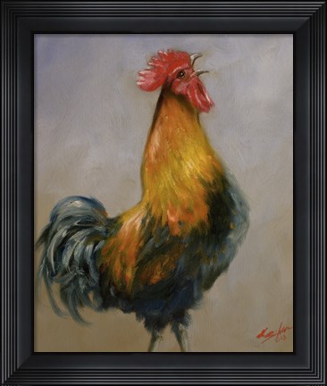 Framed Rooster 1 Print