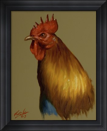 Framed Rooster 3 Print