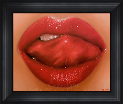Framed Lips 1 Print