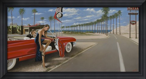 Framed Red Convertible Print