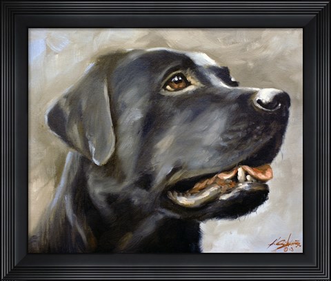 Framed Black Lab 2 Print