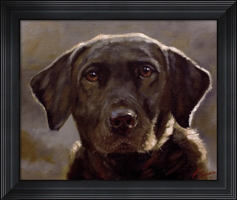 Framed Black Lab 4 Print