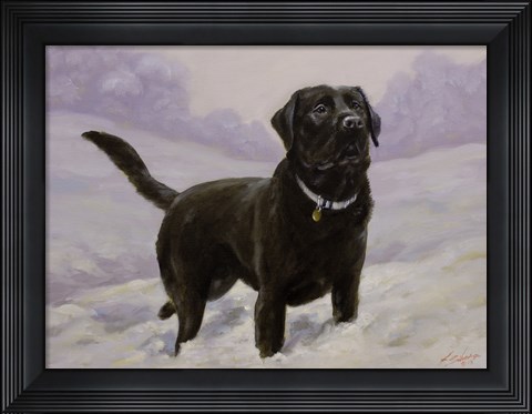 Framed Black Lab 10 Print