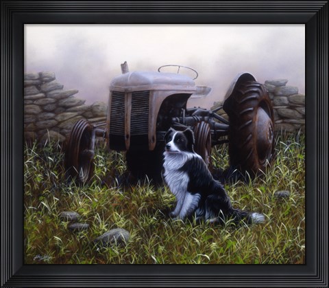 Framed Minding the Tractor Print