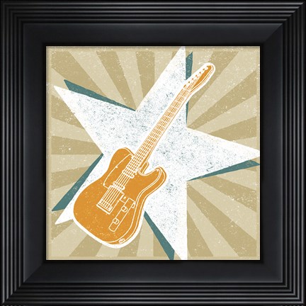 Framed Guitar No. 1 Carnival Style Print