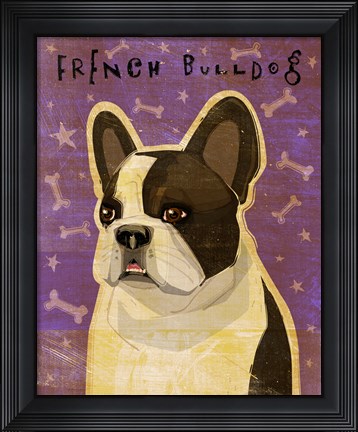 Framed French Bulldog - Whiten Brindle Print