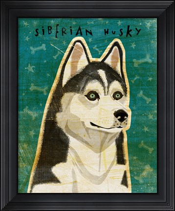 Framed Siberian Husky Print