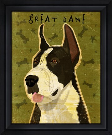 Framed Black Great Dane 1 Print