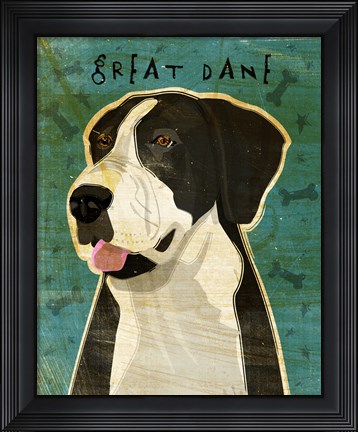 Framed Black Great Dane 2 Print