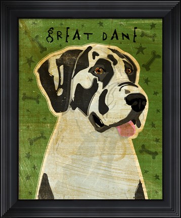 Framed Harlequin Great Dane 2 Print