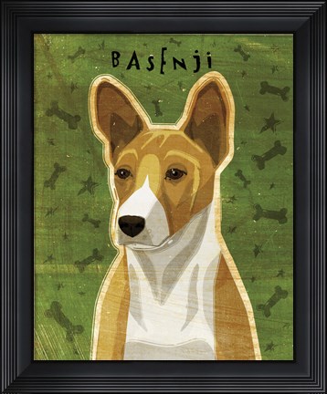Framed Basenji - Red Print