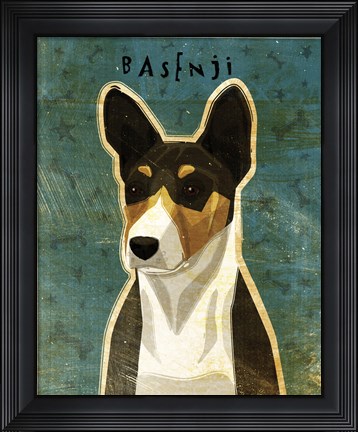 Framed Basenji - Tri-Color Print