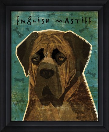 Framed English Mastiff - Brindle Print