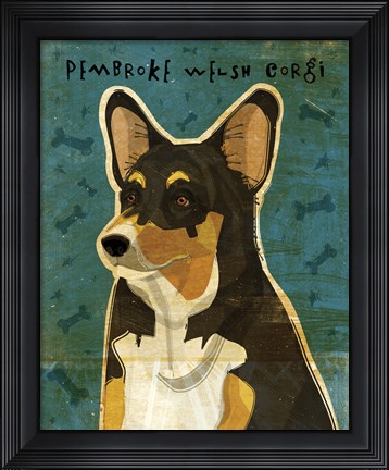 Framed Pembroke Welsh Corgi - Tri-Color Print