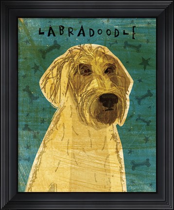 Framed Yellow Labradoodle Print