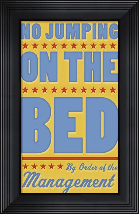Framed No Jumping On The Bed - Boy Print