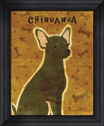 Framed Chihuahua (black) Print