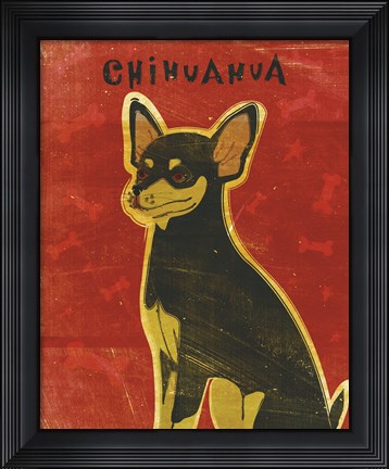 Framed Chihuahua (black and tan) Print
